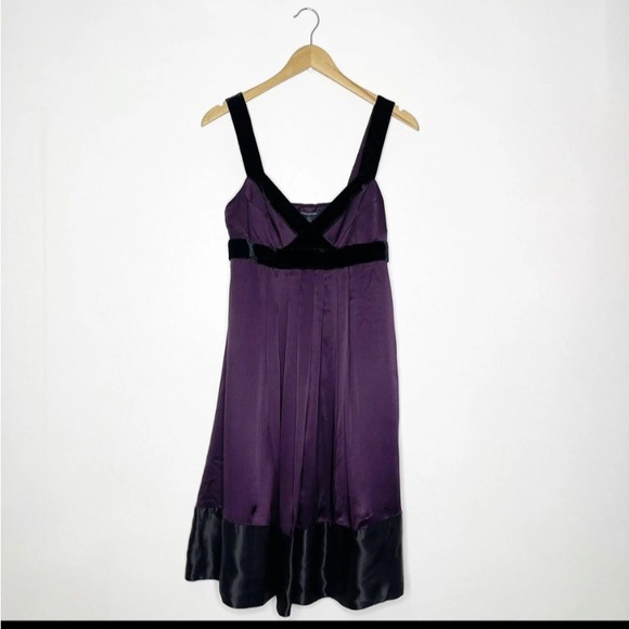 NWT Banana Republic Silk Velvet Trim Sleeveless Dress - Picture 2 of 3